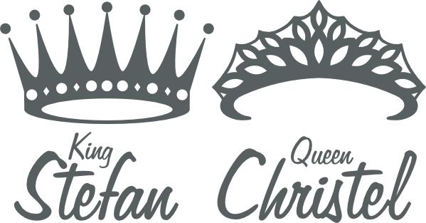 Naamstickers King en Queen