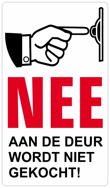 NEE aan de deursticker 