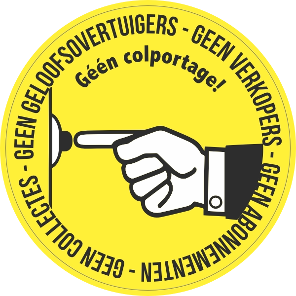 NEE colportage sticker