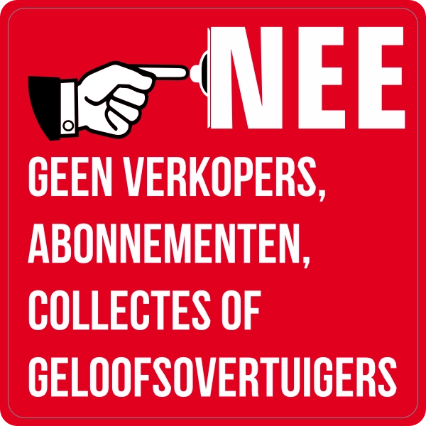 Vierkante NEE sticker