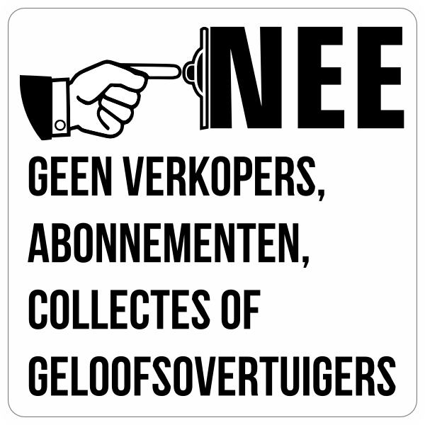 NEE sticker vierkant zilver