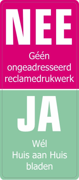 Nee-Ja sticker metallic verticaal