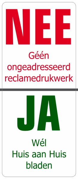 Nee-Ja sticker verticaal metallic
