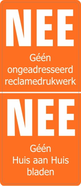 Nee-Nee sticker verticaal oranje