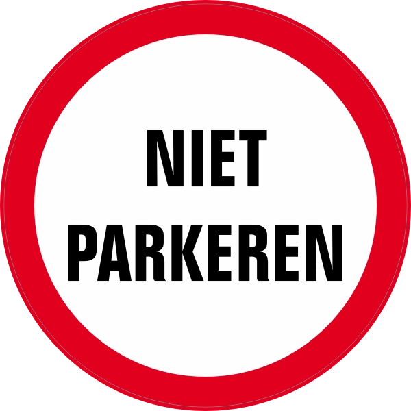 Niet parkeren sticker