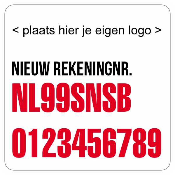 Nieuw Bankrekeningnummer sticker