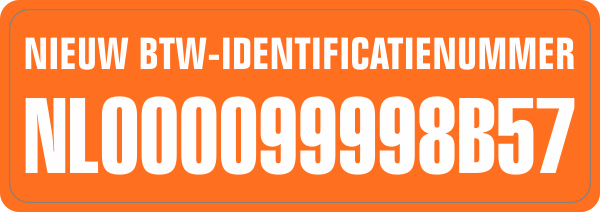 Nieuw btw-identificatienummer sticker Oranje