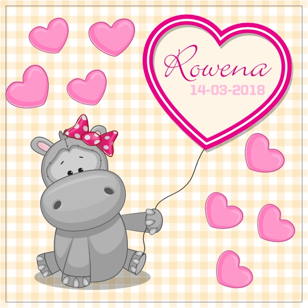 Nijlpaard geboortesticker