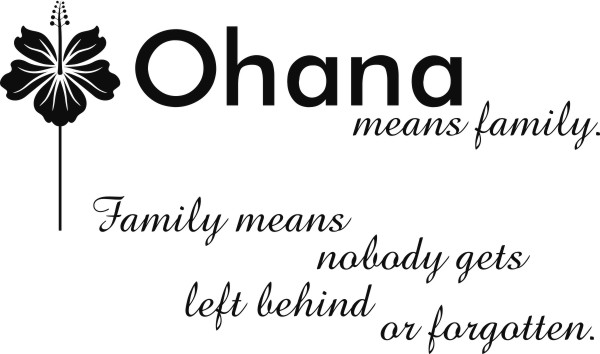 Ohana means family muursticker