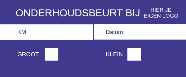 Onderhoudsbeurt sticker