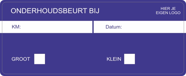 Grote onderhoudsbeurt sticker