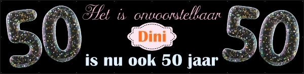 Onvoorstelbaar Sarah 50 jaar spandoek