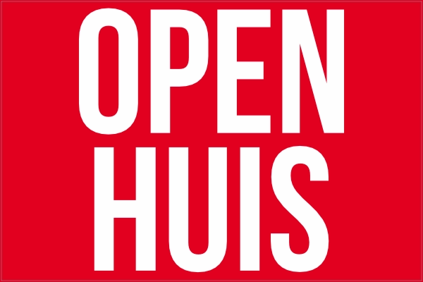 Open Huis sticker