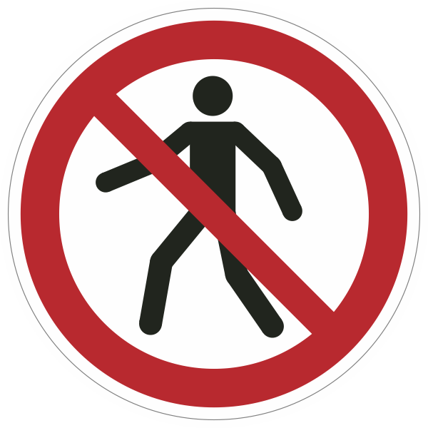 P004 Verboden voor voetgangers sticker