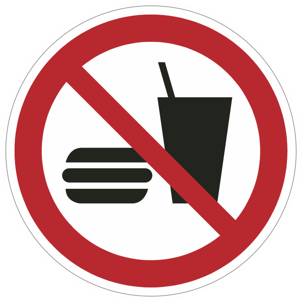 P022 Eten en drinken verboden sticker