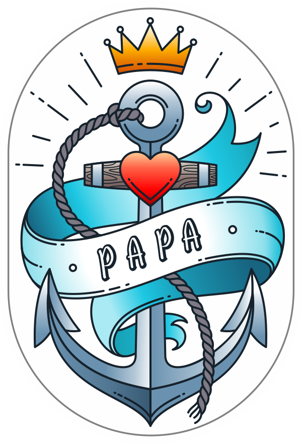 Papa tatoo style sticker