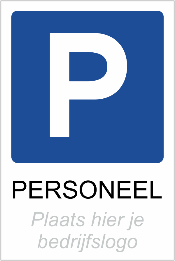 Parkeerbord personeel met logo