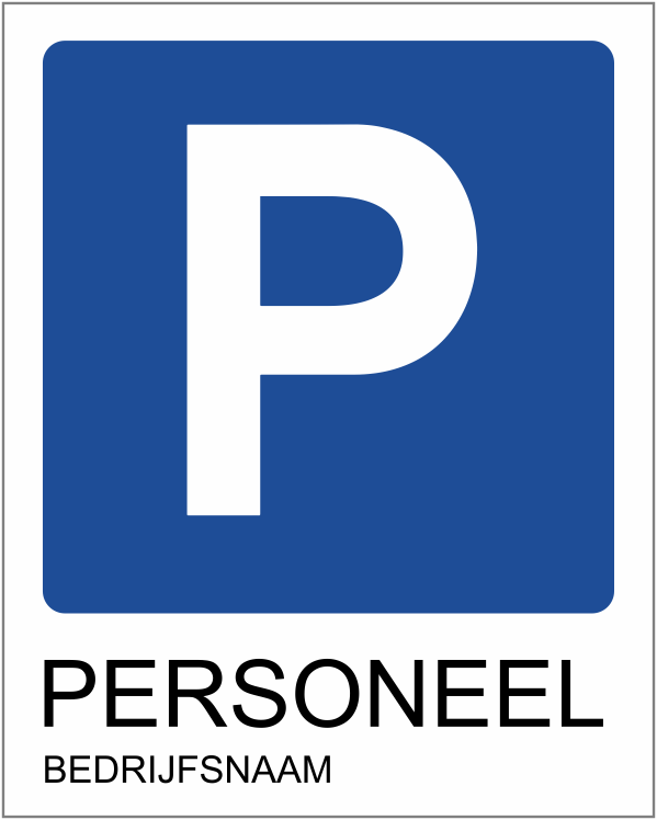 Parkeerbord Personeel