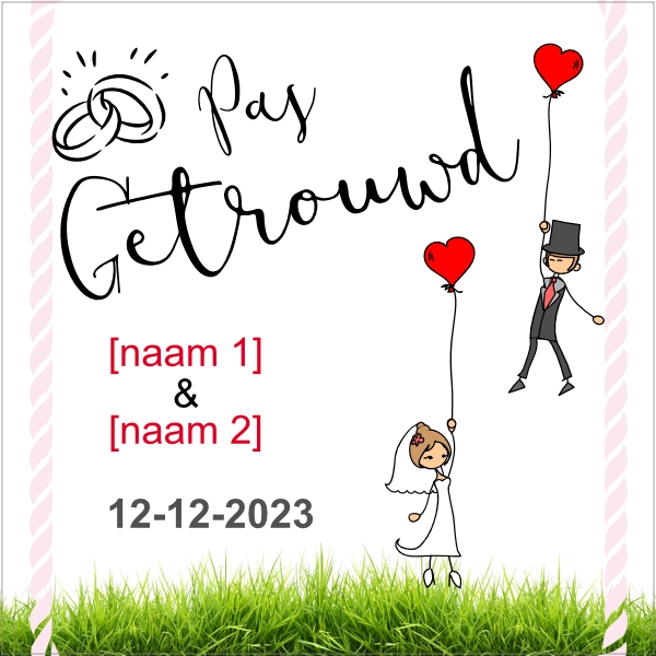 Pas getrouwd Stoeptegel