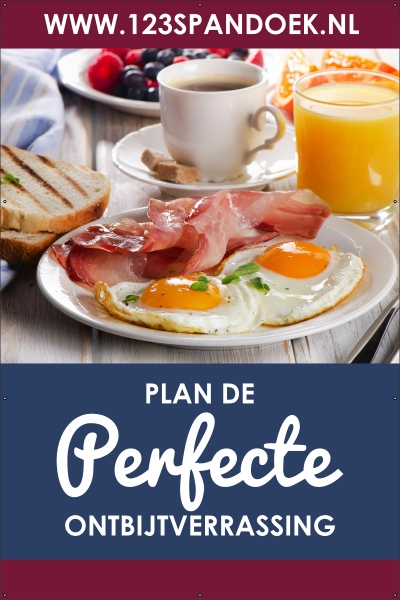 Perfecte ontbijtverrassing spandoek