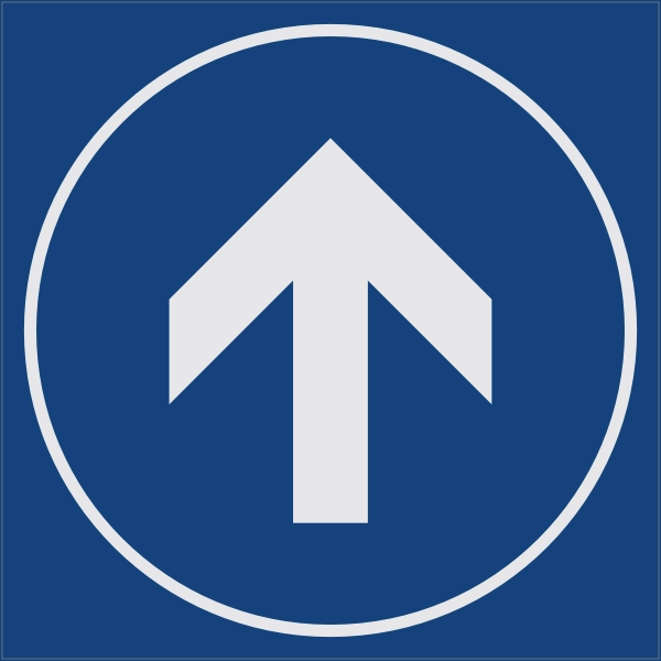 Pijl blauw tegel