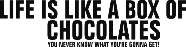Life is like a box of chocolates Plakletters