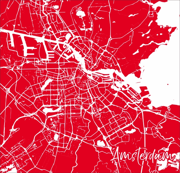 Plattegrond Amsterdam spandoek