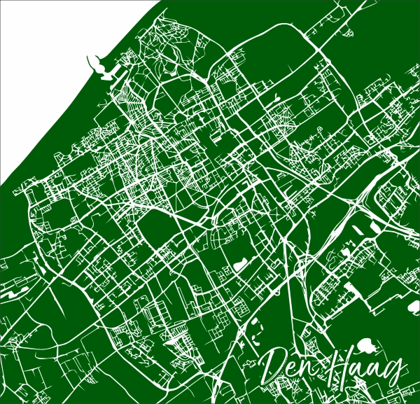 Plattegrond Den Haag spandoek