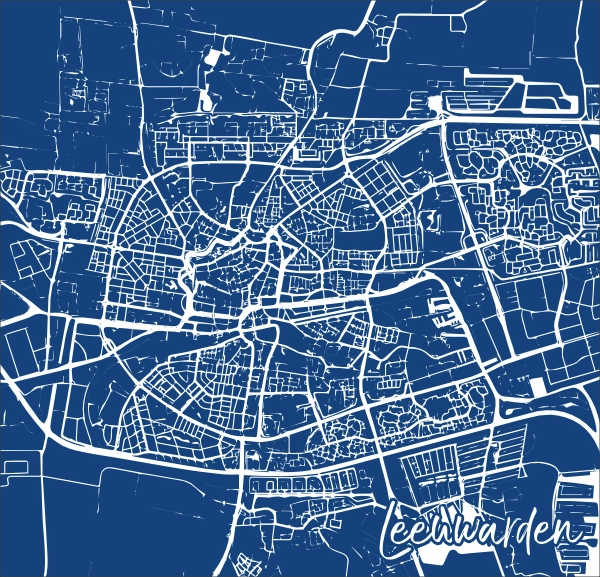 Plattegrond Leeuwarden spandoek