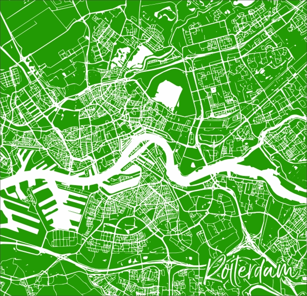 Plattegrond Rotterdam spandoek