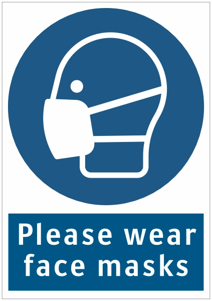 Please wear face masks sticker