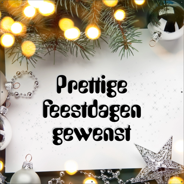 Prettige feestdagen gewenst spandoek