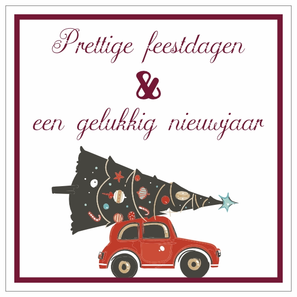 Prettige feestdagen kerstboom sticker