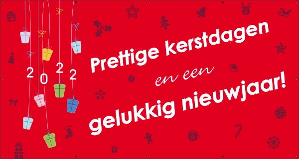 Prettige kerstdagen Gelukkig nieuwjaar (Spandoek)