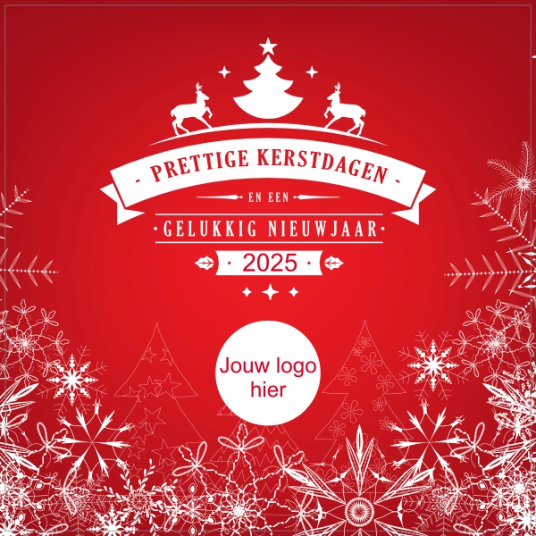 Prettige kerstdagen sticker met eigen logo
