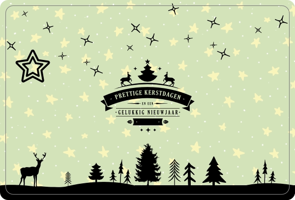 Prettige Kerstdagen Silhouet Fleecedeken