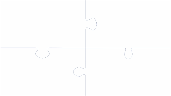 Rechthoekige puzzel (16:9) 4 stukjes