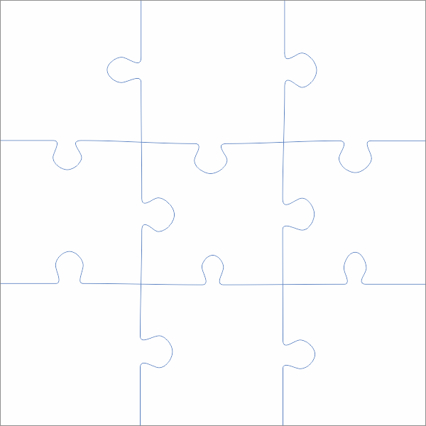 Vierkante puzzel 9 stukjes