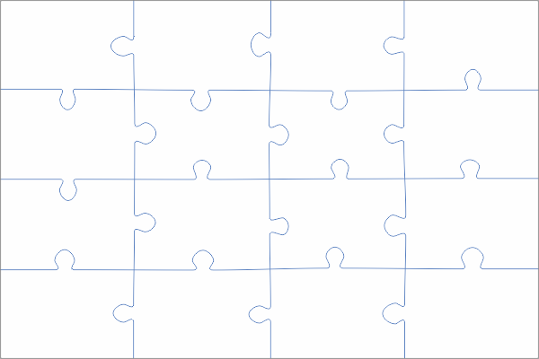 Rechthoekige puzzel (3:2) 16 stukjes