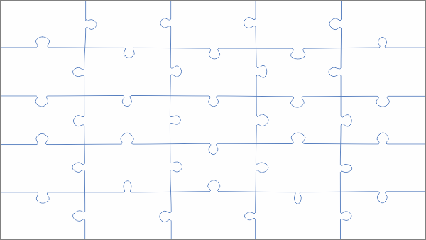 Rechthoekige puzzel (16:9) 25 stukjes
