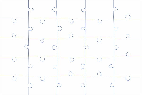 Rechthoekige puzzel (3:2) 25 stukjes