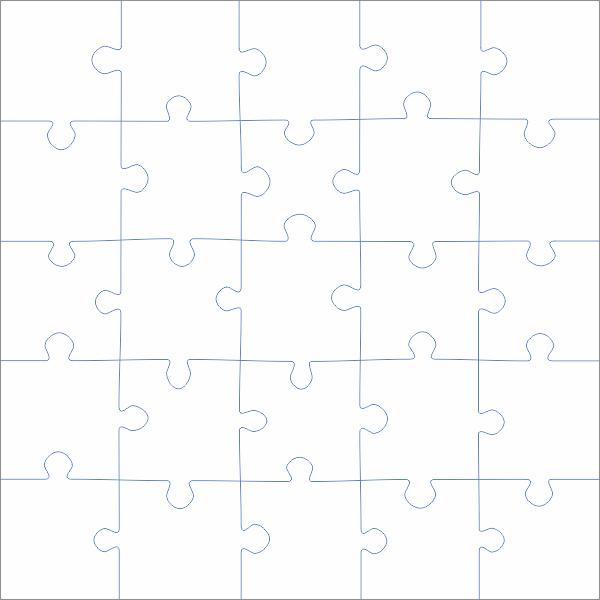 Vierkante puzzel 25 stukjes