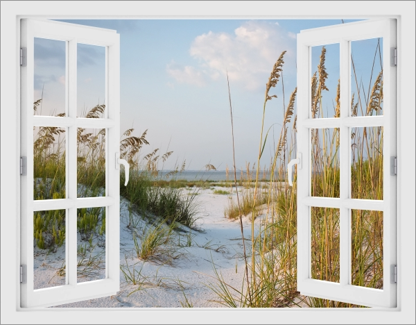 Raamsticker met duinzicht