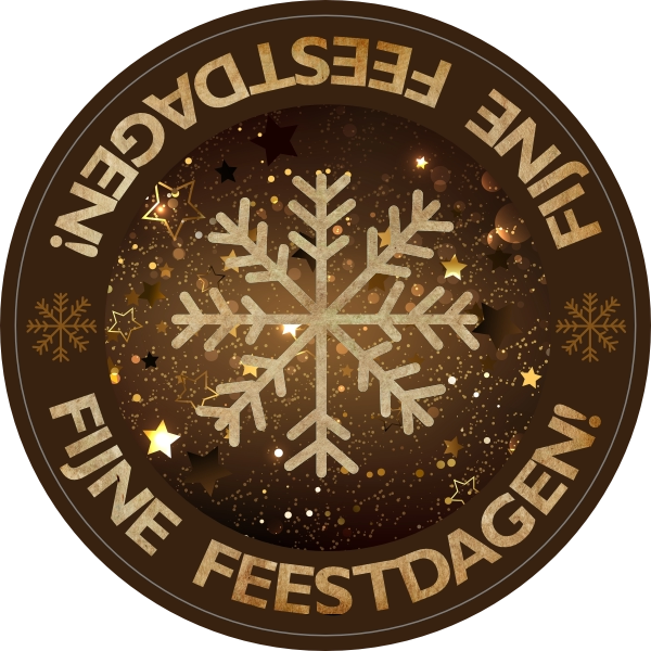 Ronde sticker fijne feestdagen