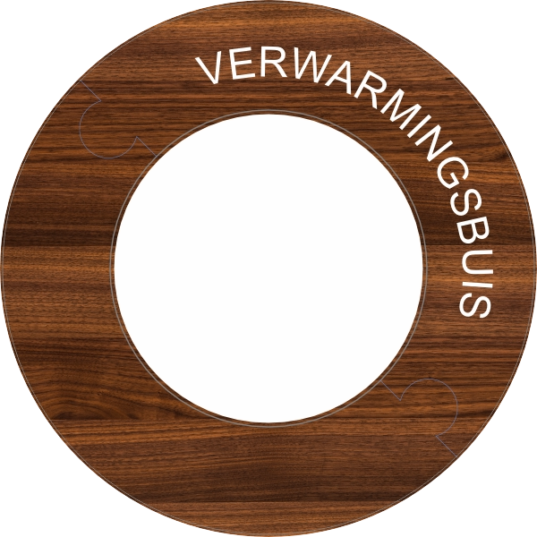 Rozet DN100 (198 x 118) Donker hout print