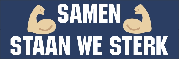 Samen staan we sterk spandoek