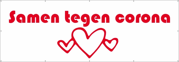 Samen tegen corona spandoek