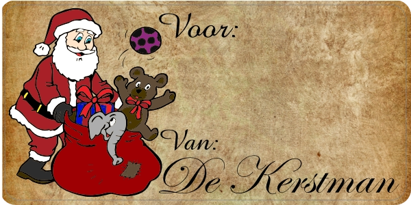 Kerstman cadeausticker