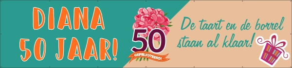 Sarah 50 jaar spandoek