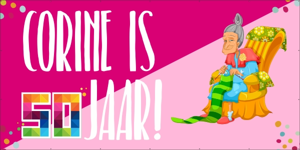 Sarah is 50 jaar spandoek